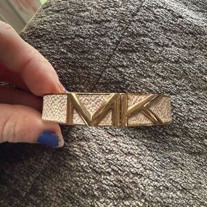 Michael Kors Gold and Tan Logo Bracelet
